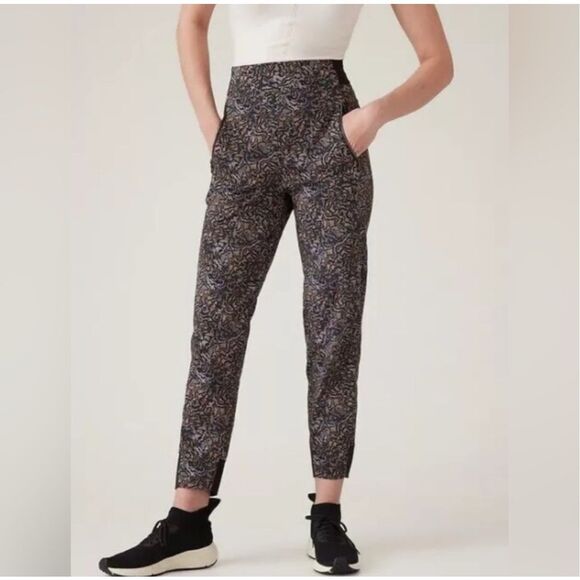ATHLETA Women’s Kinetic Abstract Print Trekkie North Tapered Jogger Size 6T Tall - Picture 2 of 8